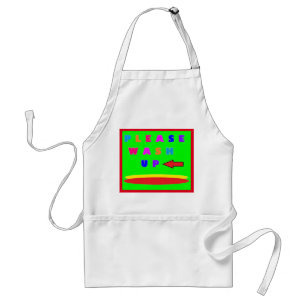 Kitchen sign message with words adult apron