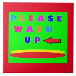 Kitchen sign message with words ceramic tile