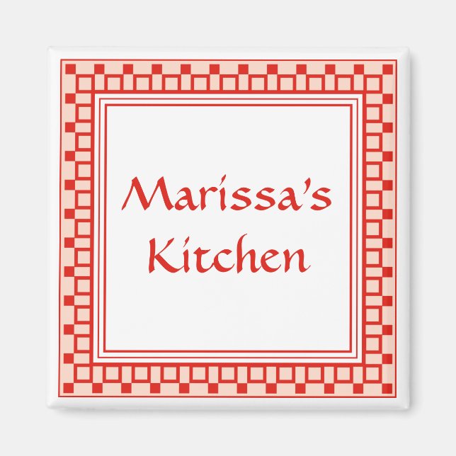 Kitchen Squares Red Magnet (Front)