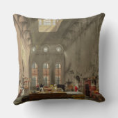 Kitchen, St. James's Palace, engraved by William J Throw Pillow (Back)
