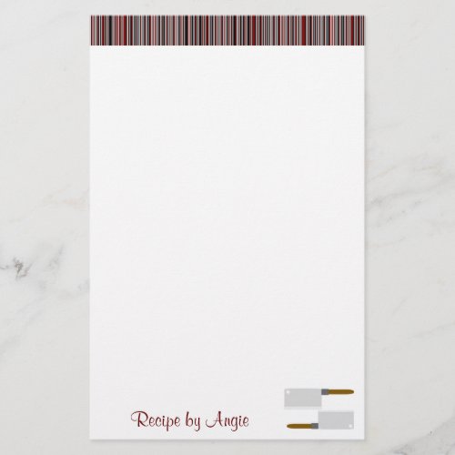 Kitchen Stripes Red Recipe Paper