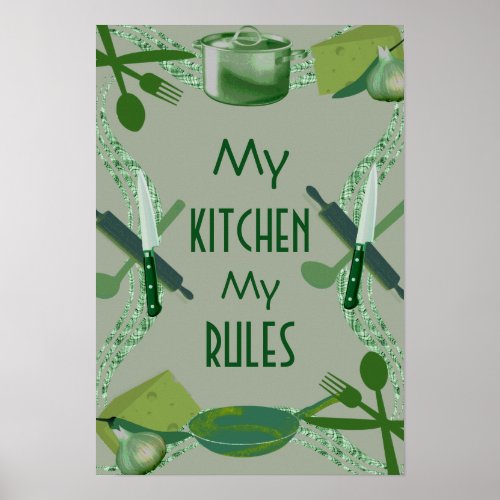 Kitchen style food cooking cover poster