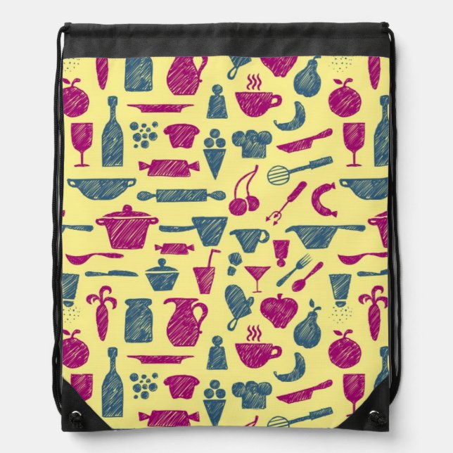Kitchen supplies drawstring bag (Front)