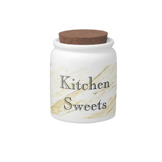 Kitchen Sweets Marble Finish Candy Jar (Front)