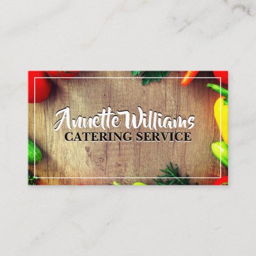 Kitchen table food catering Business Card