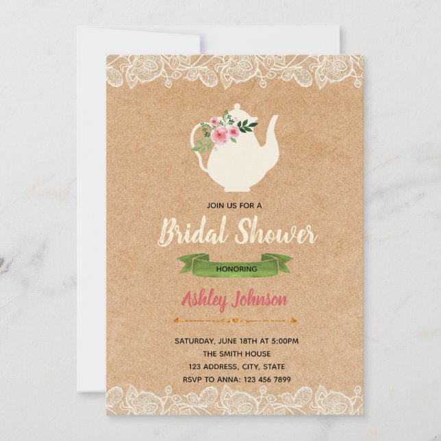 Kitchen tea bridal shower invitation (Front)