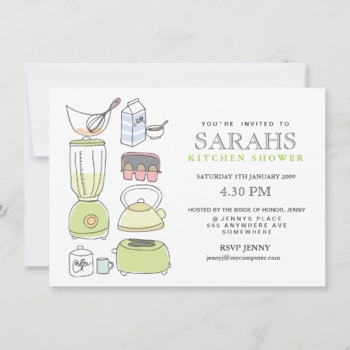 Kitchen Tea Bridal Shower Party Invite