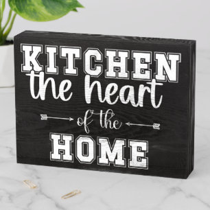Kitchen The Heart Of The Home Wooden Box Sign