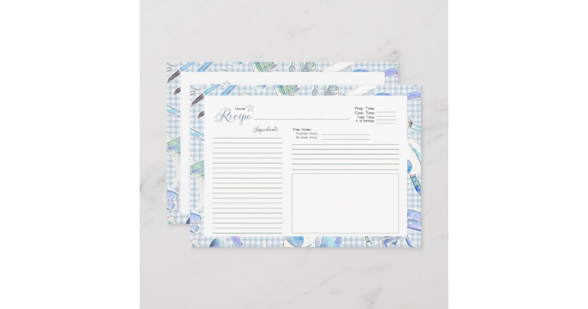 Personalized Recipe Cards - 3x5 - Classic Monogram