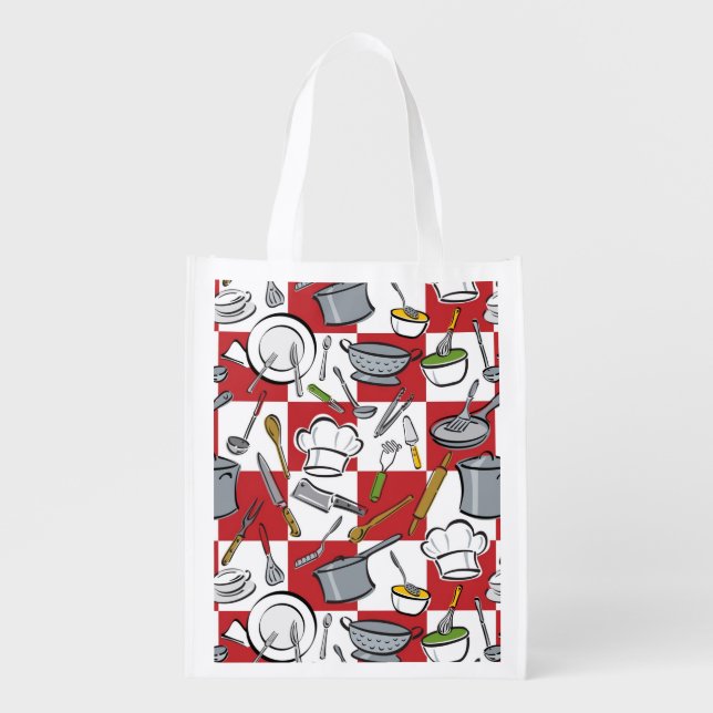 Kitchen Tools Check Grocery Bag (Front)