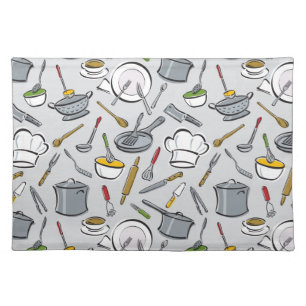 Kitchen Tools Pattern Cloth Placemat
