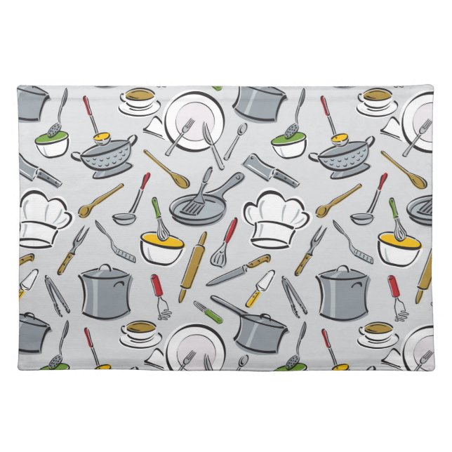 Kitchen Tools Pattern Cloth Placemat (Front)