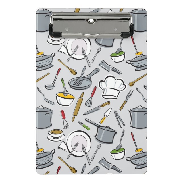 Kitchen Tools Pattern Mini Clipboard (Front)