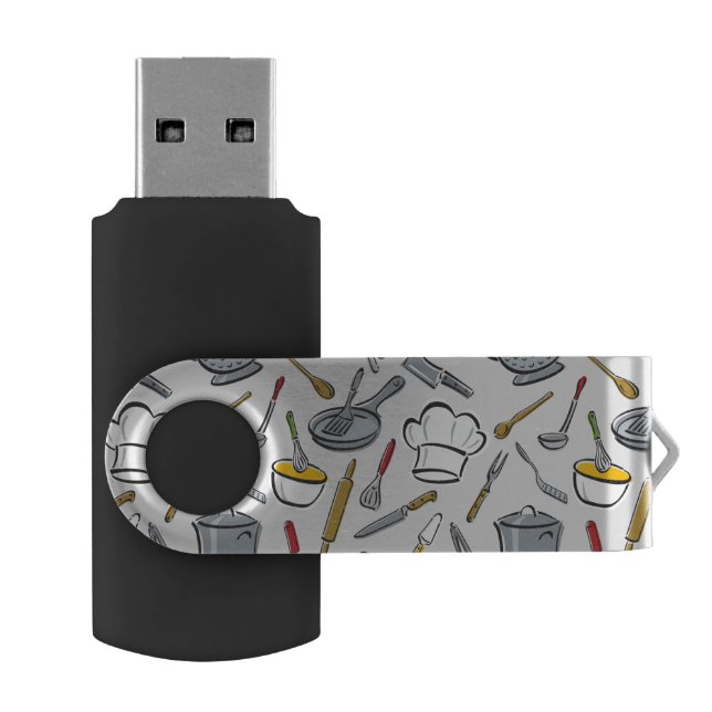 Kitchen Tools Pattern USB Flash Drive (Opened)