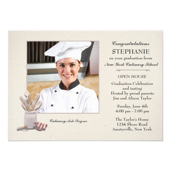 Kitchen Tools Photo Culinary School Graduation Cards