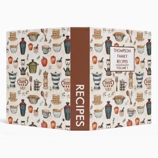 Kitchen tools Rustic Personalized Recipe 3 Ring Binder