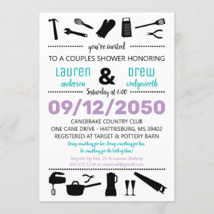 Kitchen & Tools Wedding Couples Shower Invitation