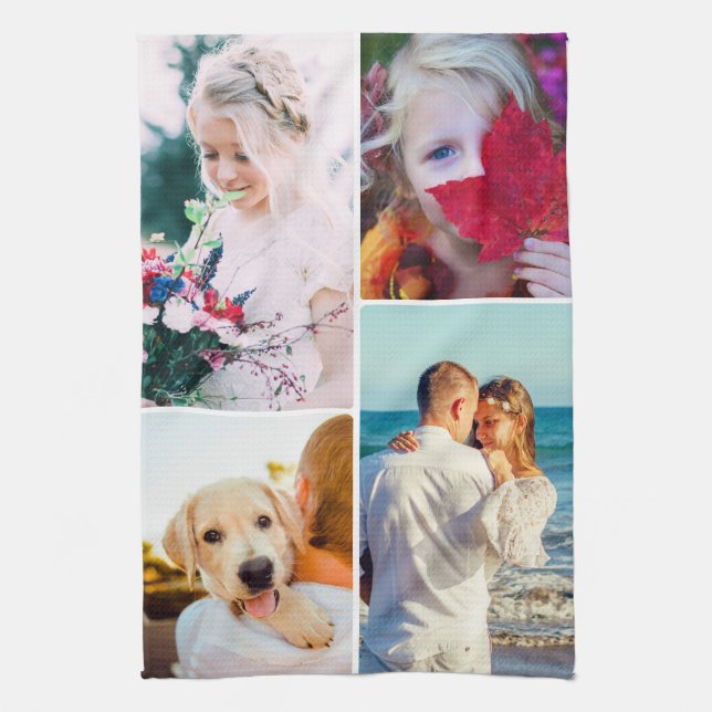 Kitchen Towel 4 Photo Rounded Template (Vertical)