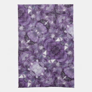 Kitchen Towel Amethyst Crystal Allover Print