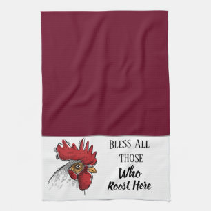Kitchen Towel-Chicken Bless All Those Who Kitchen Towel