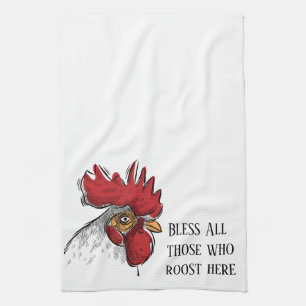 Kitchen Towel-Chicken Bless All Those Who Kitchen Towel