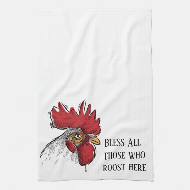 Kitchen Towel-Chicken Bless All Those Who Towel (Vertical)