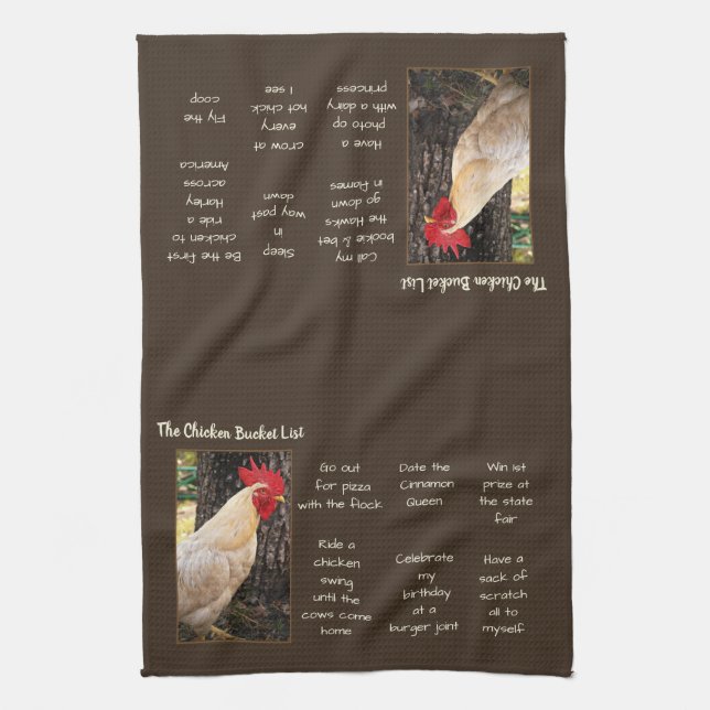 Kitchen Towel-Chicken Bucket List Towel (Vertical)