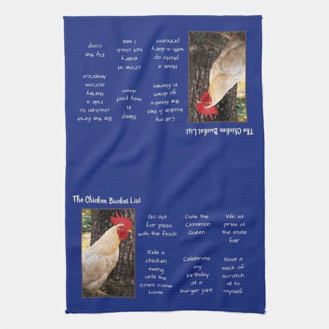 Kitchen Towel-Chicken Bucket List Towel (Vertical)