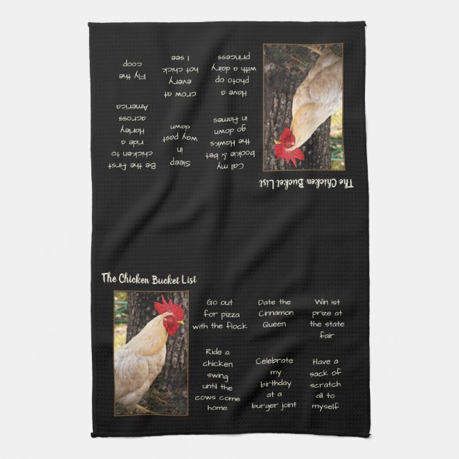 Kitchen Towel-Chicken Bucket List Towel (Vertical)