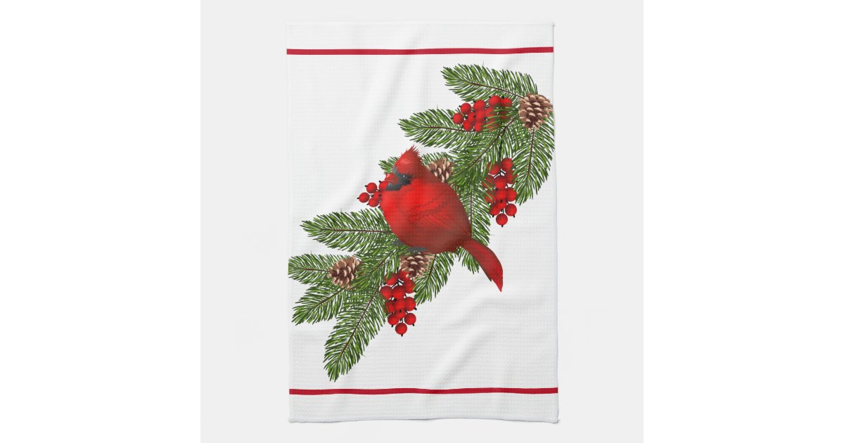 Kitchen TowelChristmas Cardinal Kitchen Towel Zazzle