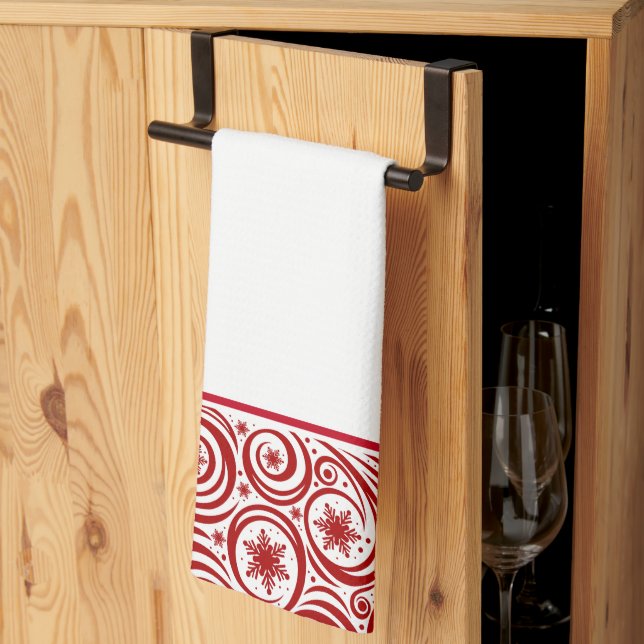 Kitchen Towel-Christmas Snowflakes Towel (Thirds Fold)