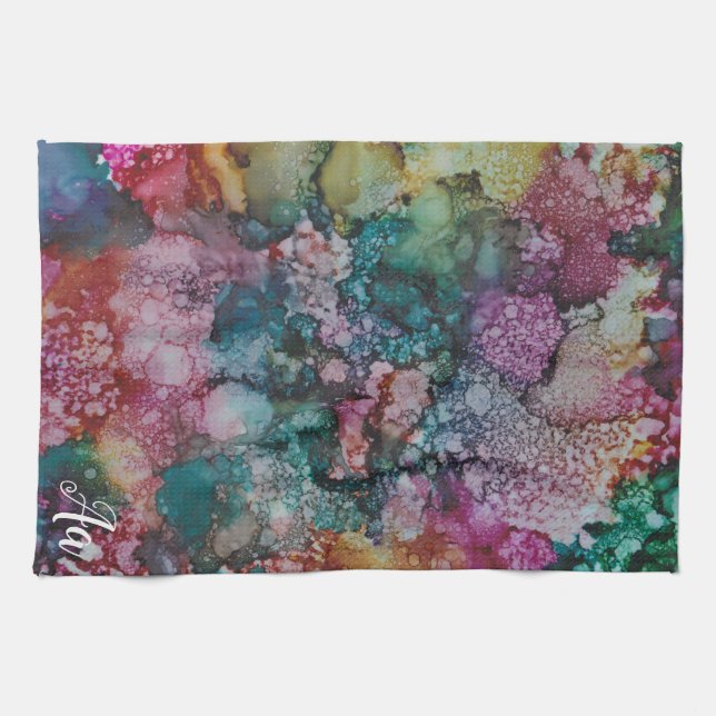 Kitchen Towel "Color Burst Inkblot" (Horizontal)
