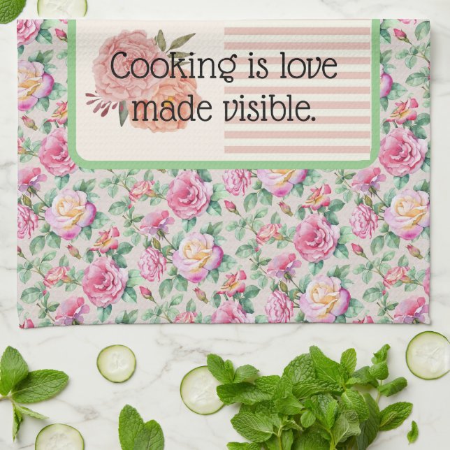 Kitchen Towel. Cooking is love made visible. Kitchen Towel (Folded)