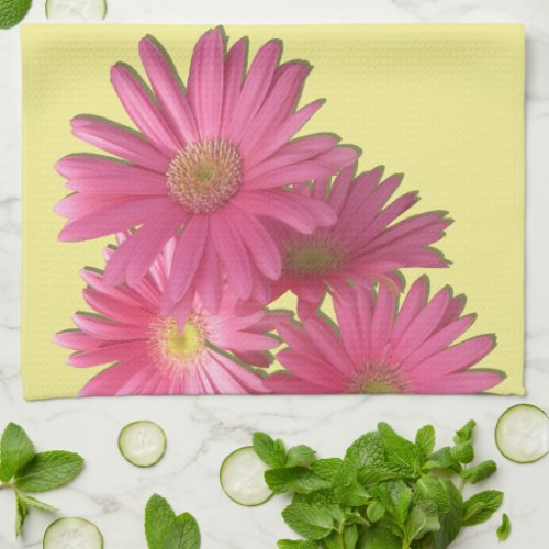 Kitchen Towel _ Dark Pink Gerbera Daisies