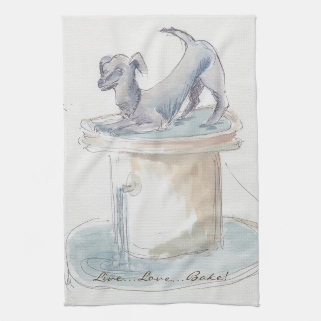 Kitchen Towel "Dog/London" (Vertical)