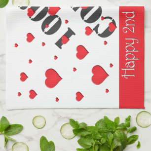Kitchen Towel - Floating Hearts - 2nd Anniversary