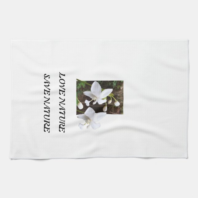KITCHEN TOWEL FOR NATURE LOVER WITH FLOWERS (Horizontal)