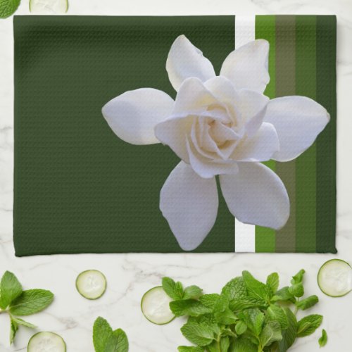 Kitchen Towel _ Gardenia on Stripes