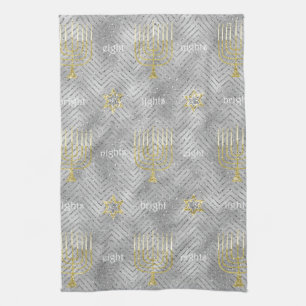 Kitchen Towel "Hanukkah Elegant Menorahs"