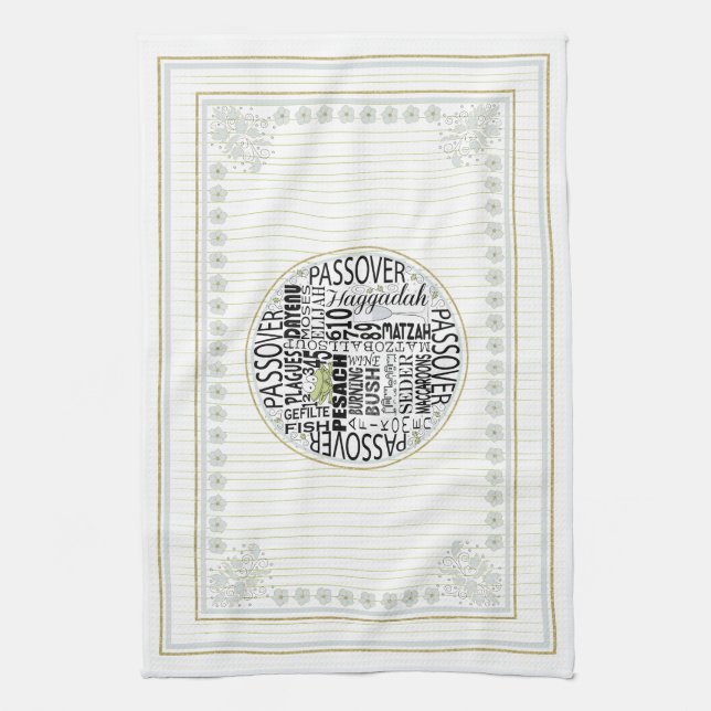 Kitchen Towel "Happy Passover Words " (Vertical)