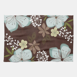 Kitchen Towel Hawaiian Blue Flowers