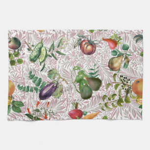 Kitchen towel leaves and fruits
