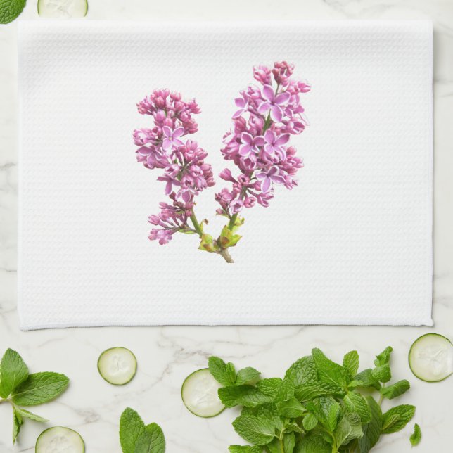 Kitchen Towel - Lilac blossoms (Folded)