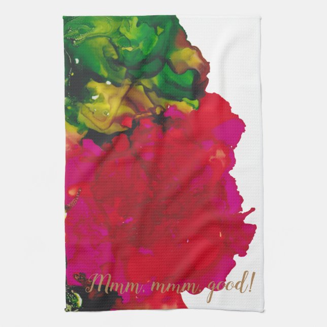 Kitchen Towel "Magenta Flower" (Vertical)