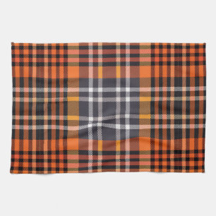 Kitchen Towel Orange Plaid Thanksgiving Fall