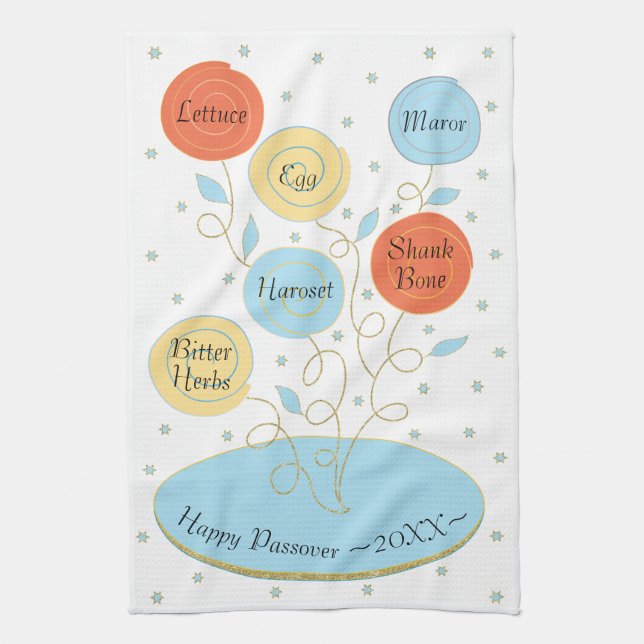 Kitchen Towel "PassoverSeder Plate" (Vertical)