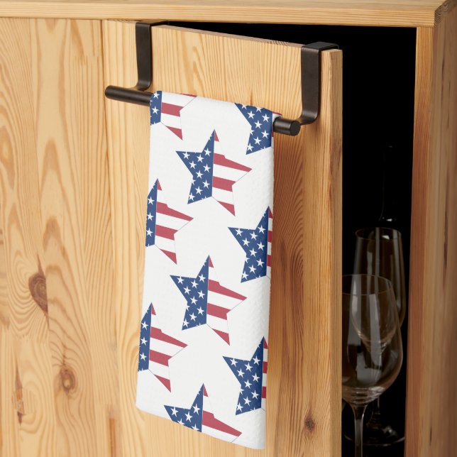 Kitchen Towel-Patriotic Stars Towel (Thirds Fold)