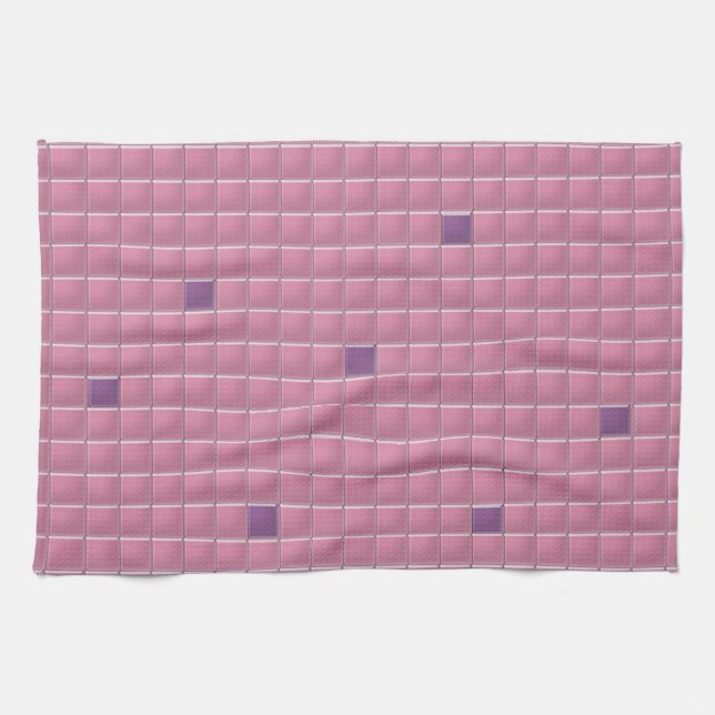 Kitchen Towel - Pink Square Mosaic (Horizontal)