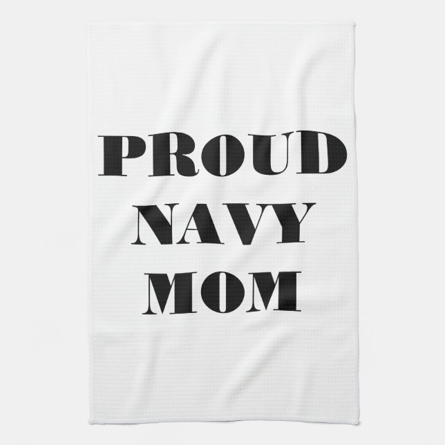 Kitchen Towel Proud Navy Mom (Vertical)