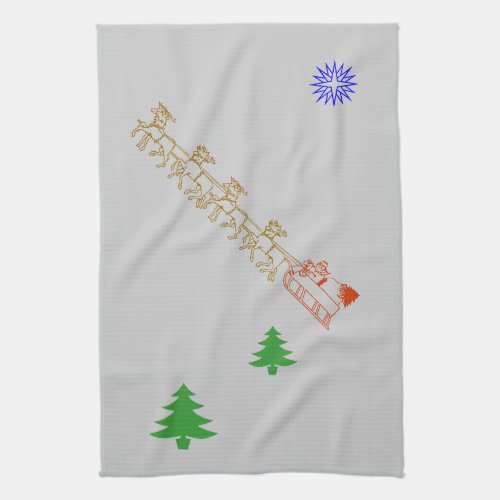 Kitchen Towel _ Santa and Sleigh